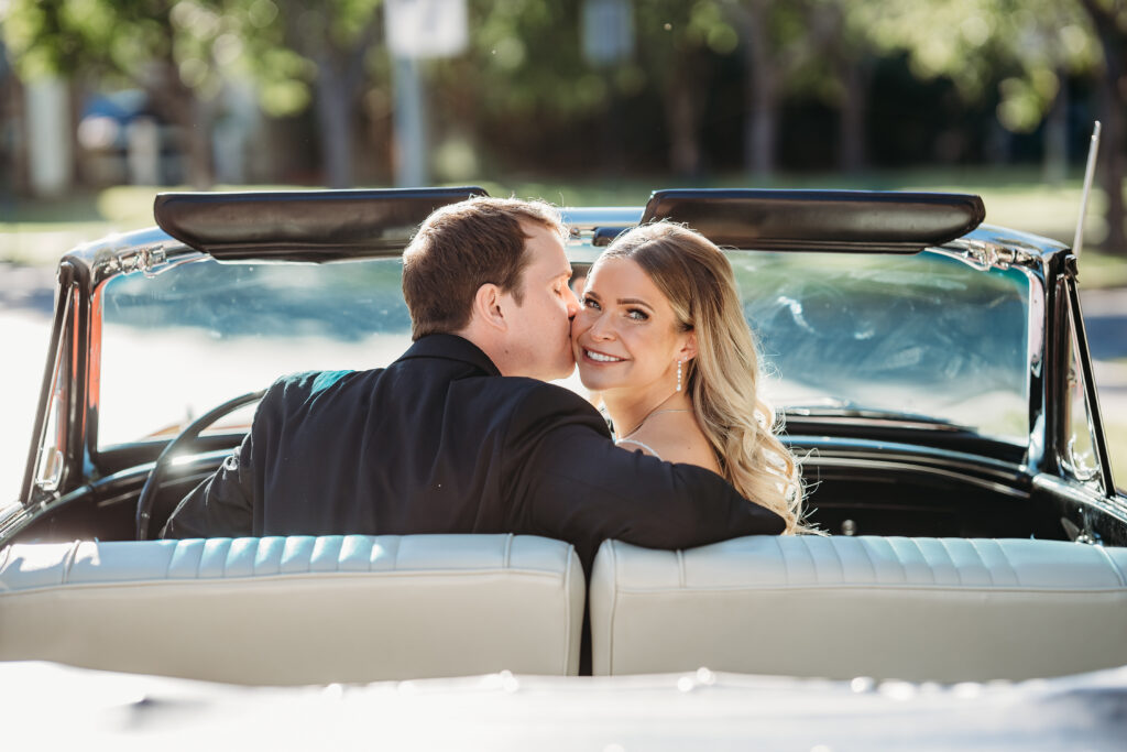 Bride and Groom Posing Ideas, bride and groom in classic car