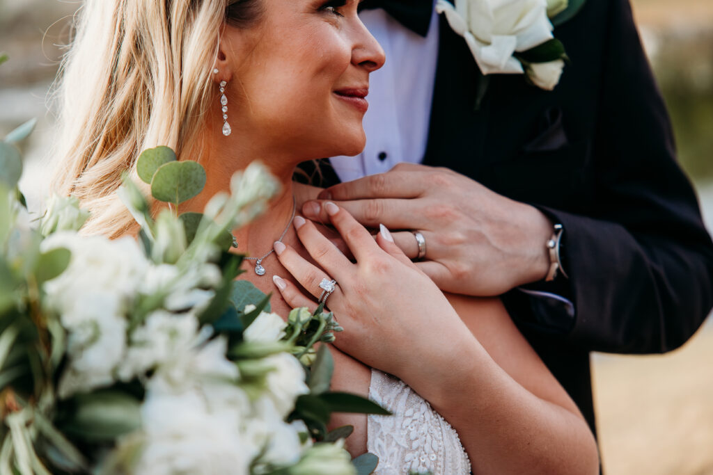 Bride and Groom Posing Ideas, bride looking back at groom, arizona wedding photographer